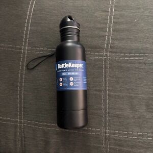 BottleKeeper 12oz‎ Standard Insulated Beer Bottle Holder Matte Black with Opener